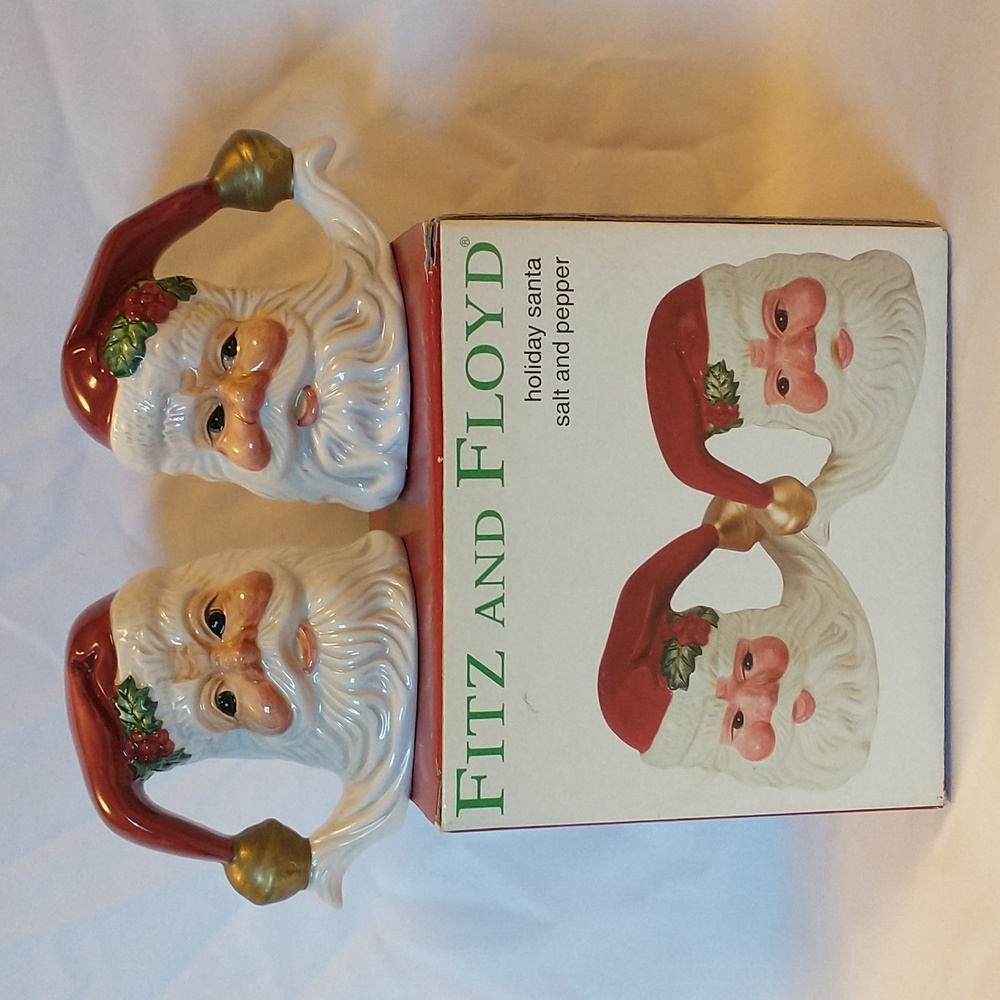 Fitz and Floyd holiday Santa salt & pepper shakers